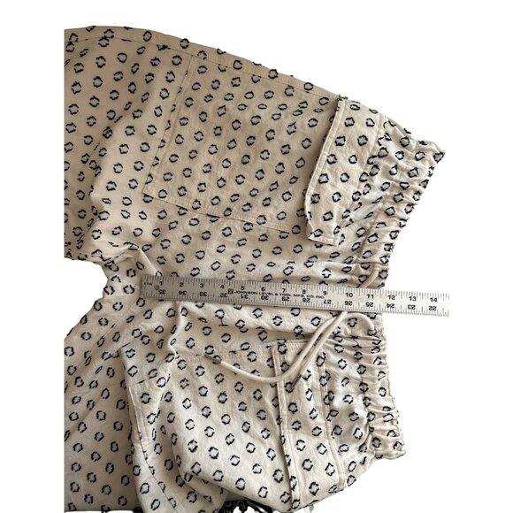 FORE Elastic Waist Ivory & Black Pants With Front Pockets - XL Linen Blend - Picture 6 of 7